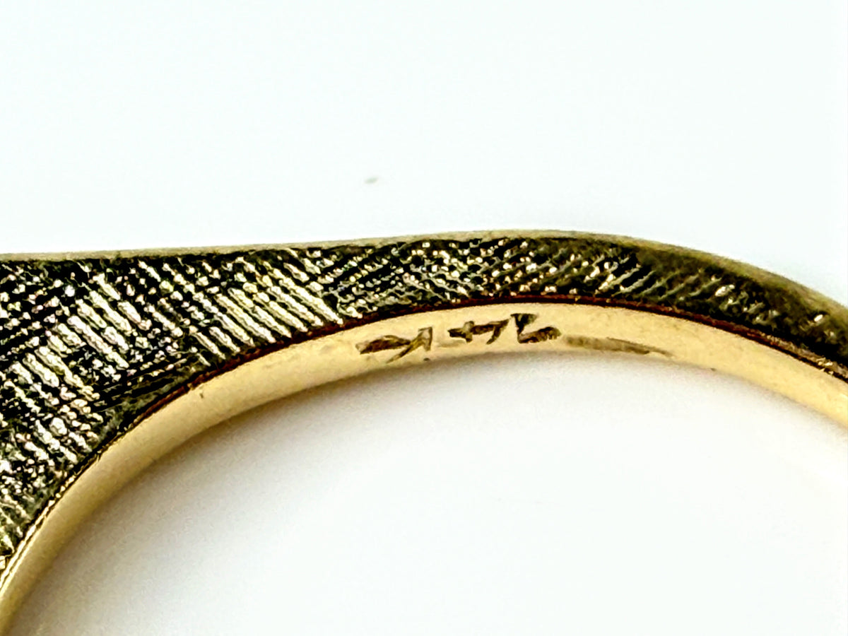 Vintage 14K Yellow 7 Ruby Textured stackable Modernist Ring s7.75 3.5g JR2179