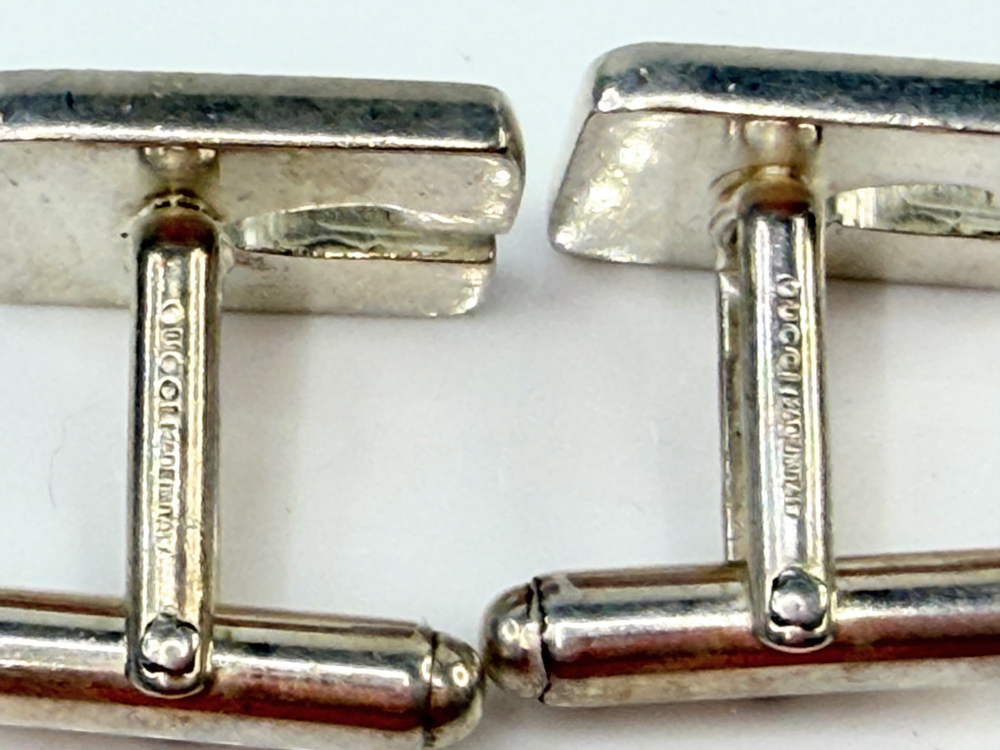 Vintage Gucci Sterling Silver GG Cufflinks Italy 17mm SS216