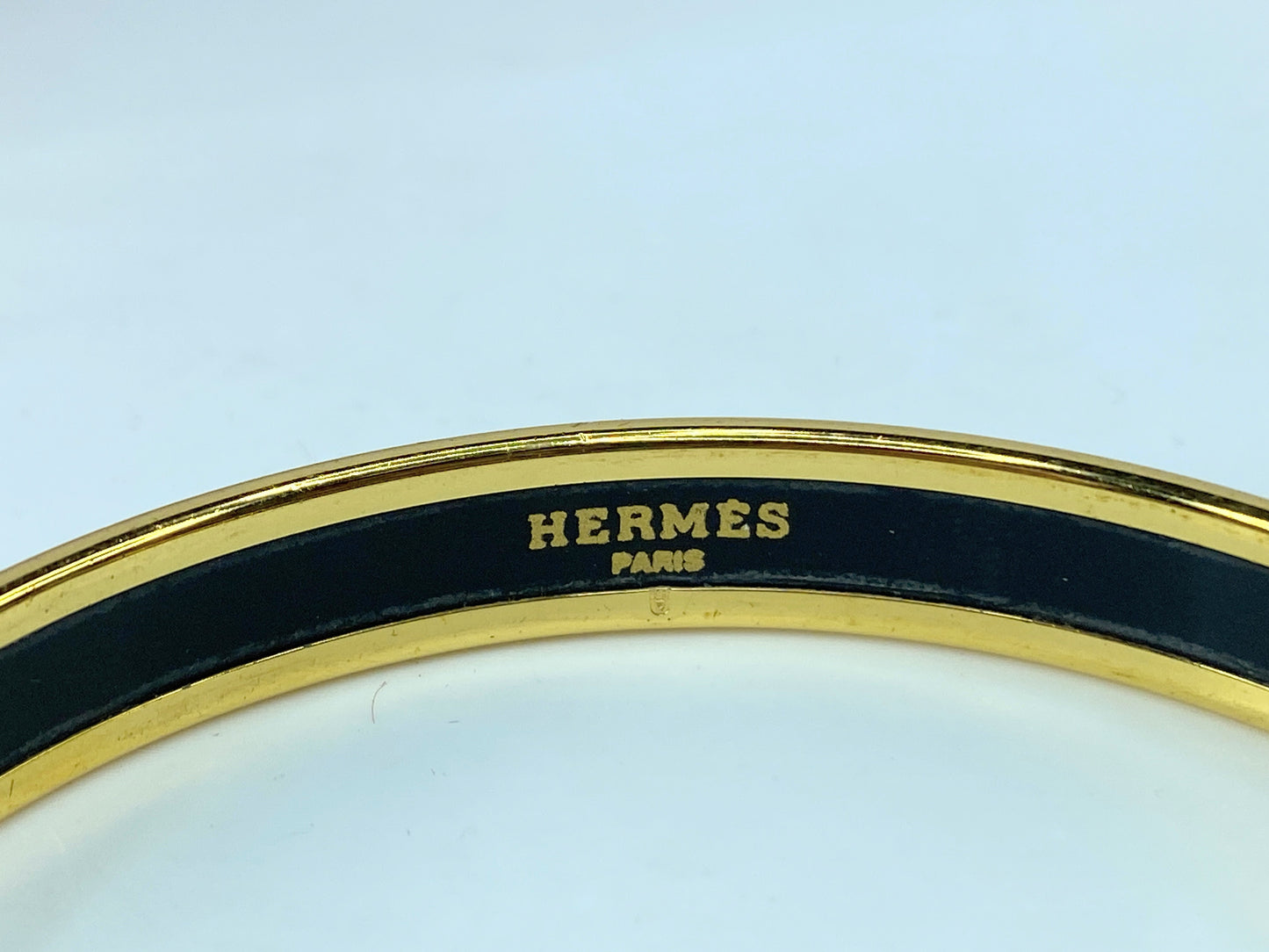 Red Hermès 10mm Narrow Enamel Bangle Costume Bracelet 8" no box GS581