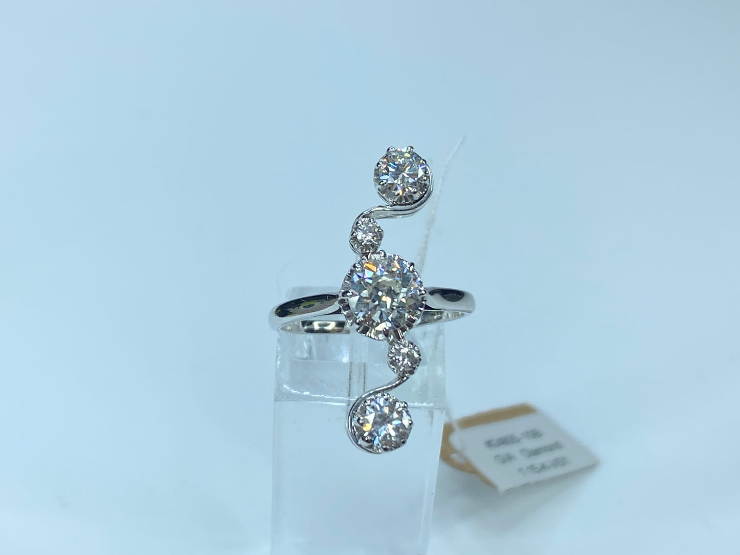 GIA Platinum/18K 1.93ct Old Euro cut Diamond w/ 1.15ct Ctn Artian ring