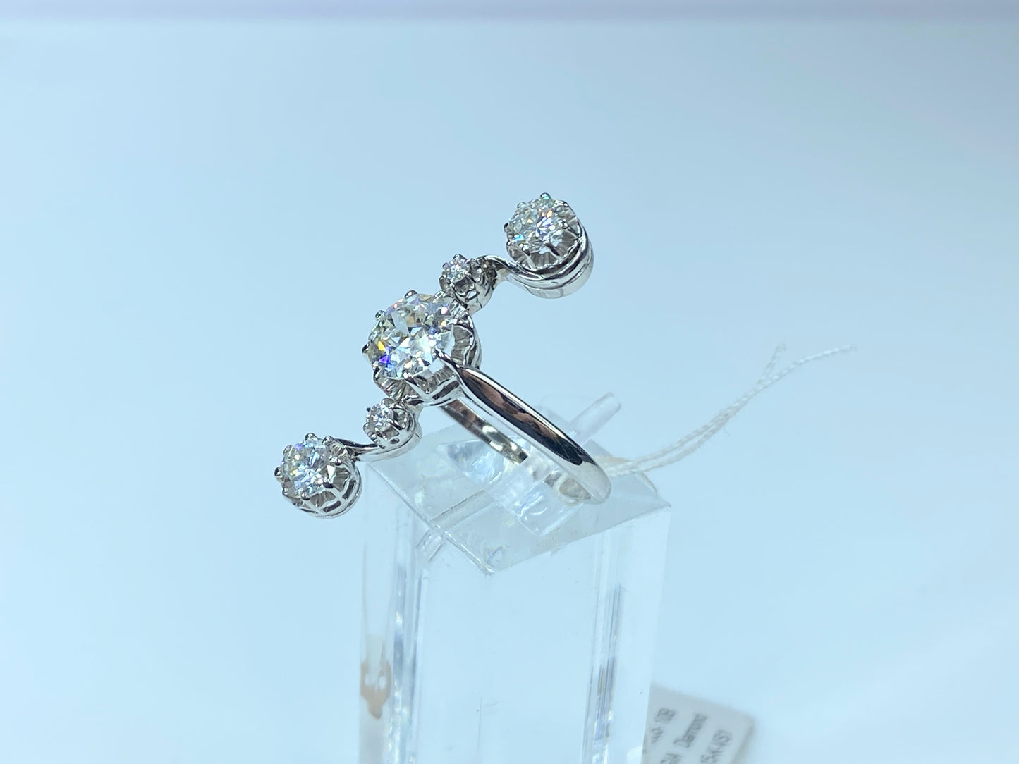 GIA Platinum/18K 1.93ct Old Euro cut Diamond w/ 1.15ct Ctn Artian ring