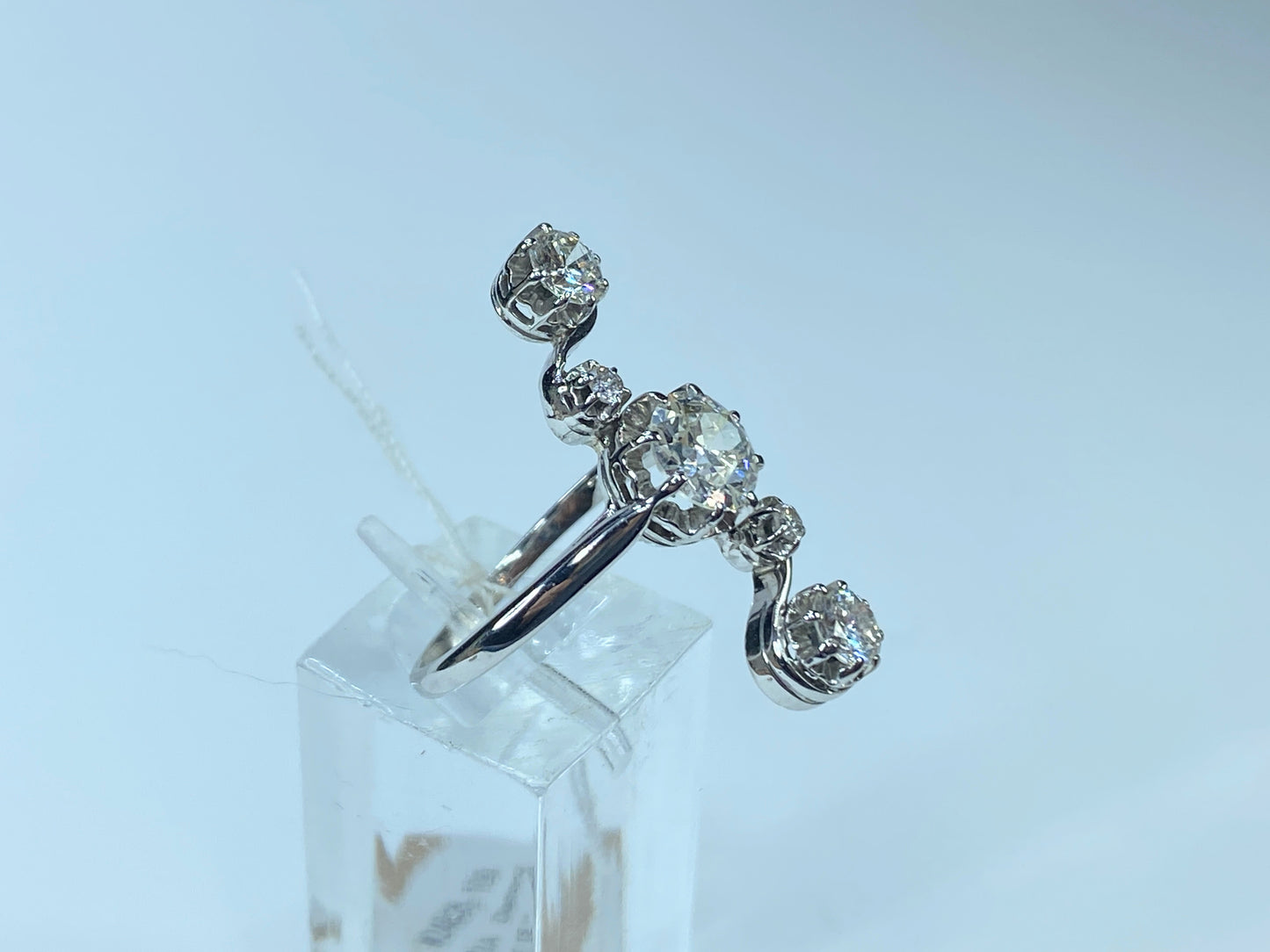 GIA Platinum/18K 1.93ct Old Euro cut Diamond w/ 1.15ct Ctn Artian ring