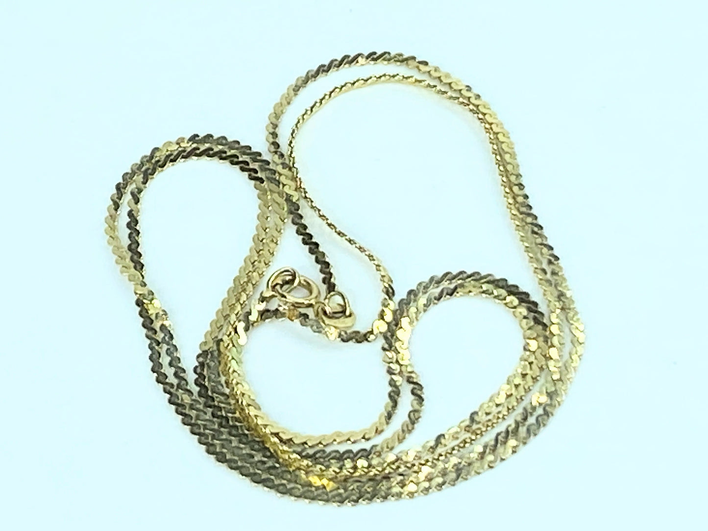 Italy 14K yellow gold serpentine chain necklace 30.5" 1.63mm 7.8g JR9699