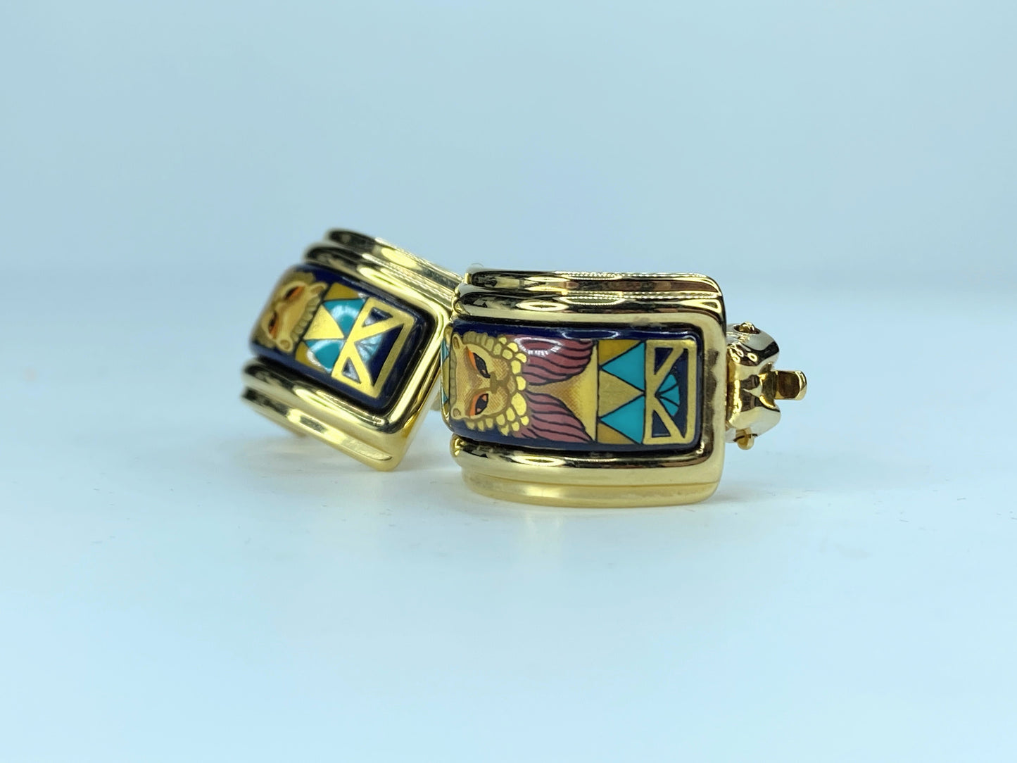Hermes Emily Lion Earring G Multicolor Mecca Hermes in box GS233