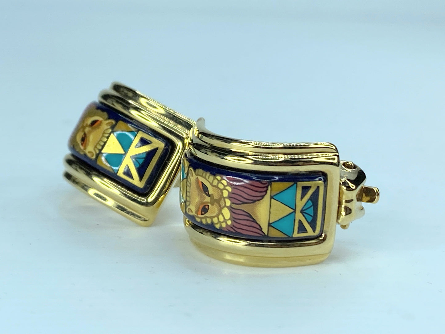 Hermes Emily Lion Earring G Multicolor Mecca Hermes in box GS233