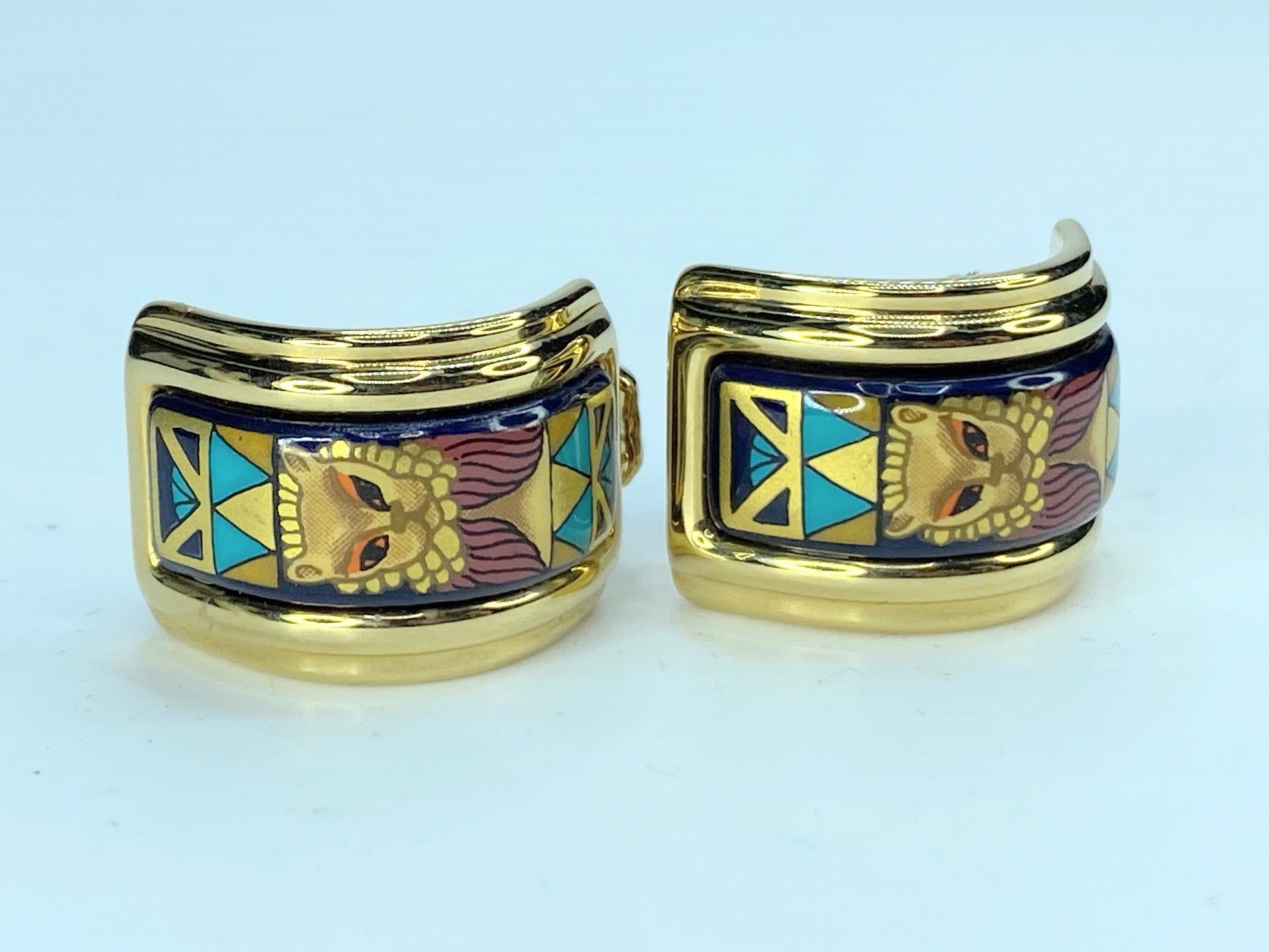 Hermes Emily Lion Earring G Multicolor Mecca Hermes in box GS233