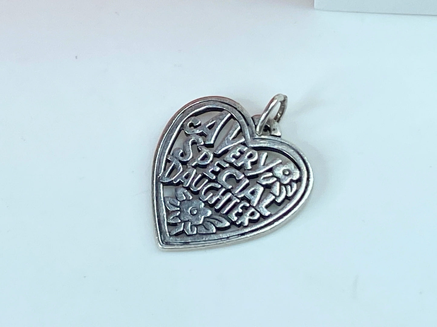 Retired James Avery "A Very Special Daughter Heart" Sterling Silver Charm JR857