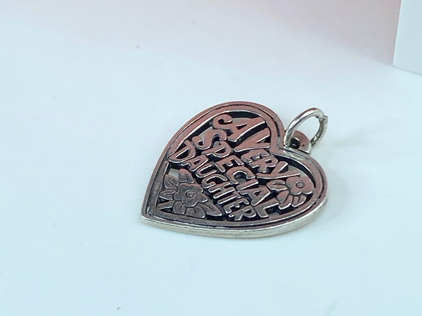 Retired James Avery "A Very Special Daughter Heart" Sterling Silver Charm JR857