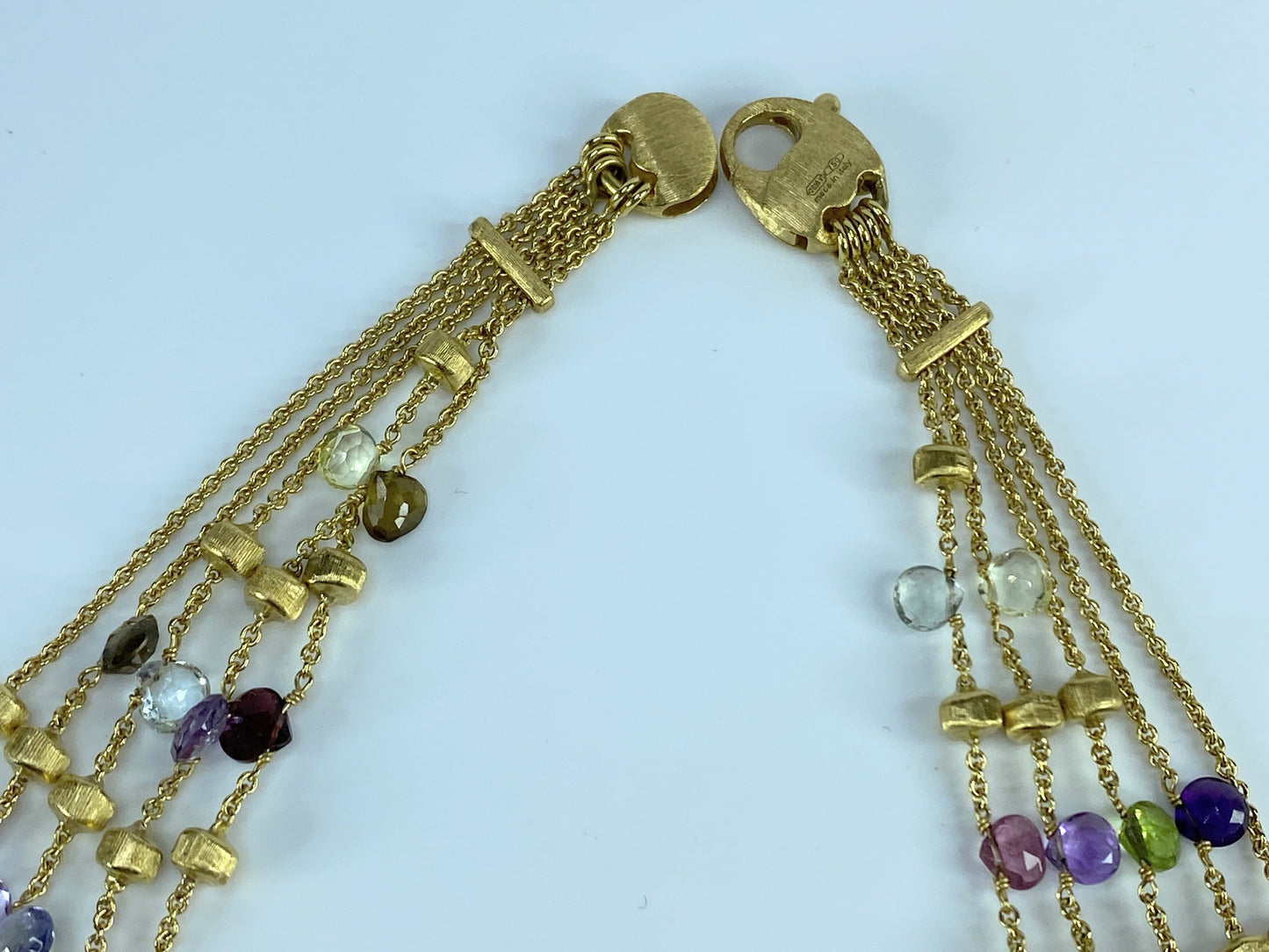 Marco Bicego gold and Five strands gemstone Paradise necklace