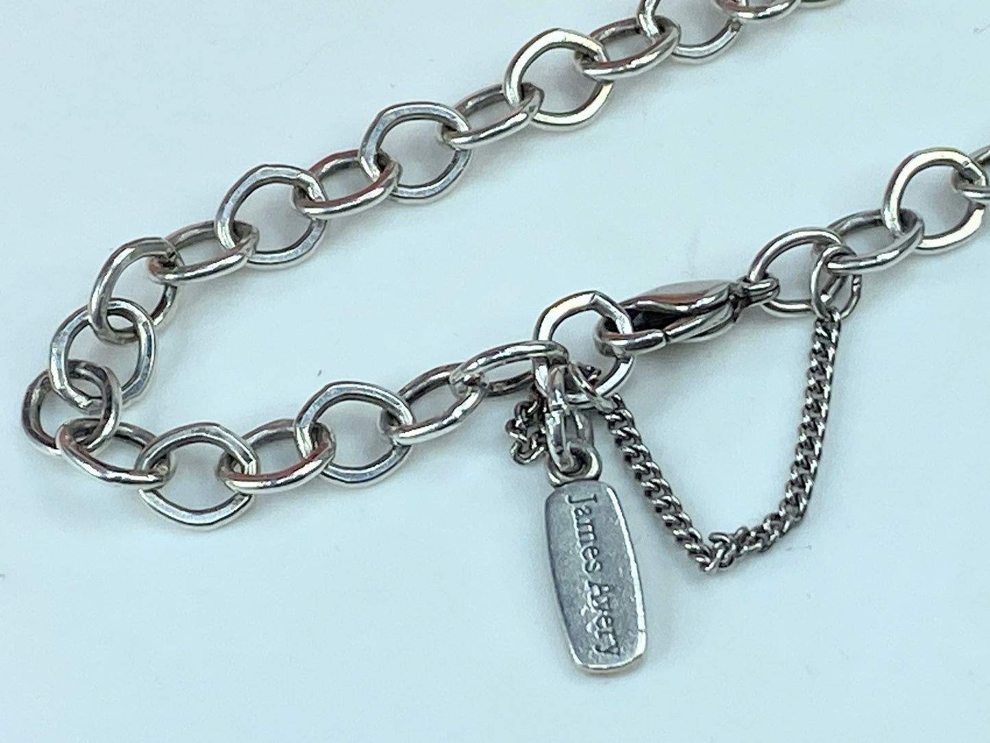 James Avery Forged 6.5mm Sterling Silver Link Charm Bracelet 8.1g 7.5" JR864