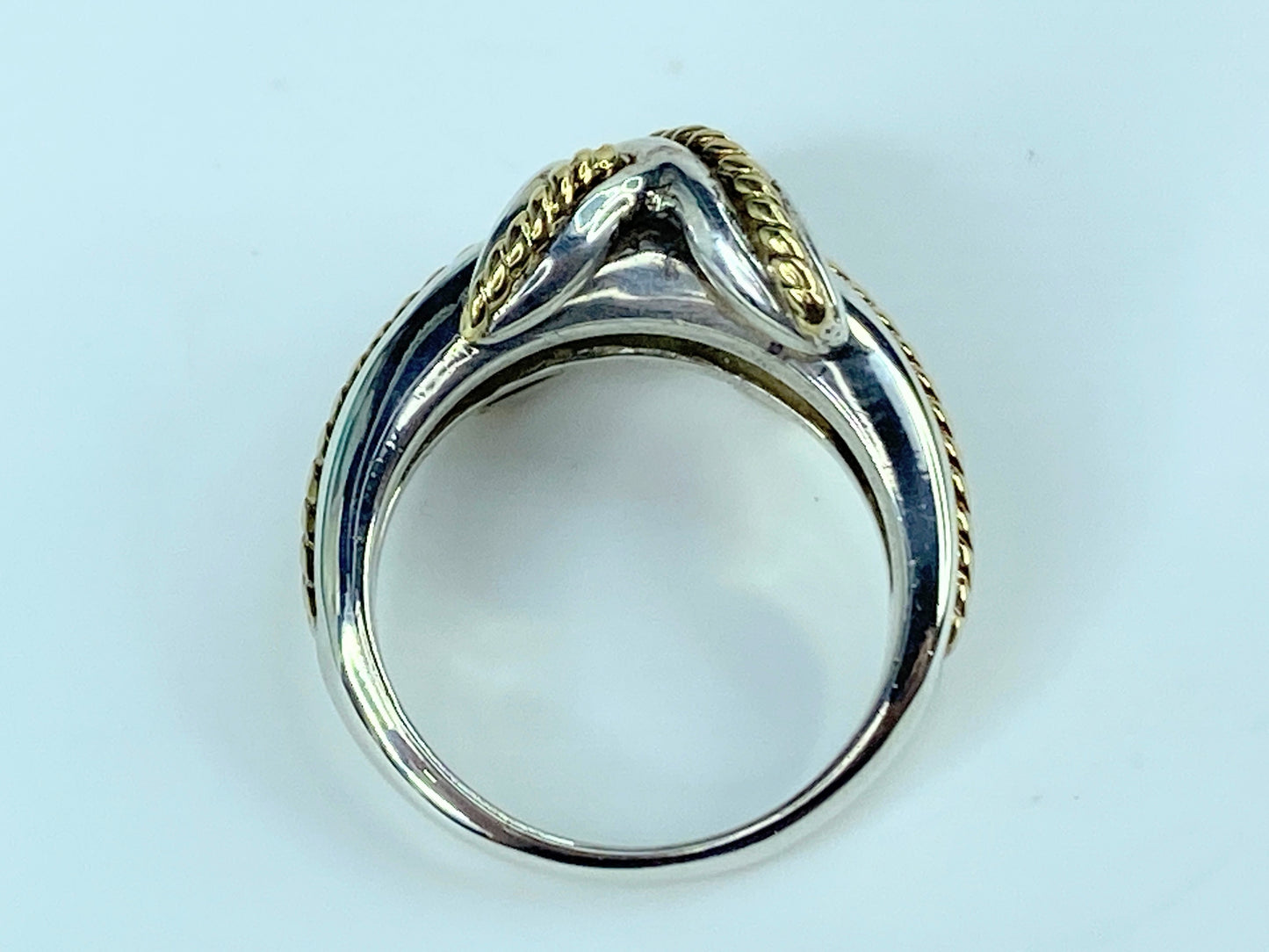 Tiffany & Co. Sterling Silver 18K Signature X Ring s7.5 JR9724