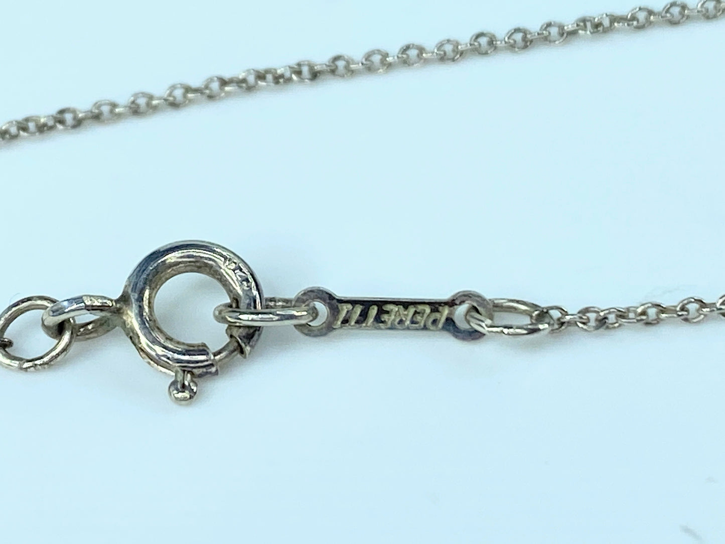 Tiffany & Co Silver Peretti Teardrop Lariat Necklace Pendant necklace 3g JR9725