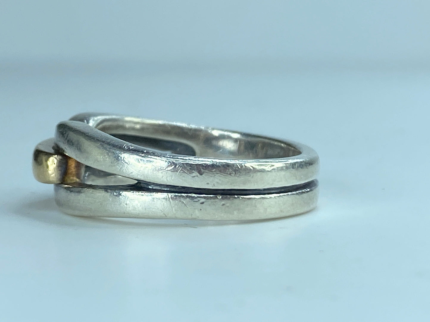 James Avery Sterling Silver & 14k Yellow Gold Ring 8.5g s8.75 with box JR239