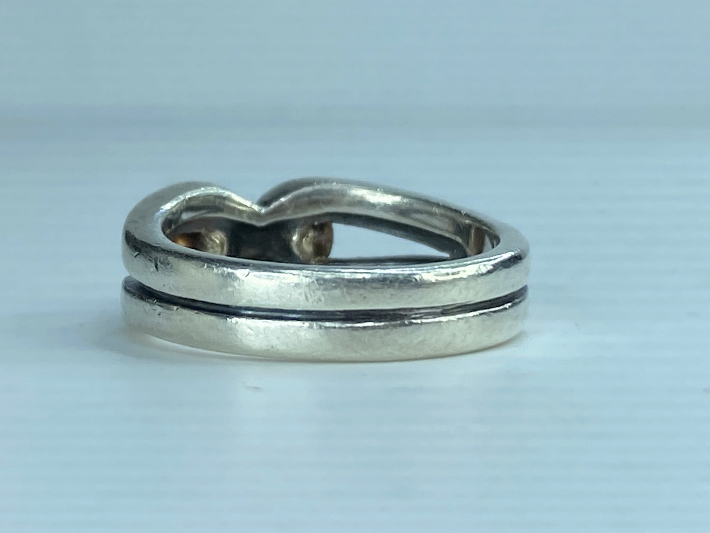 James Avery Sterling Silver & 14k Yellow Gold Ring 8.5g s8.75 with box JR239