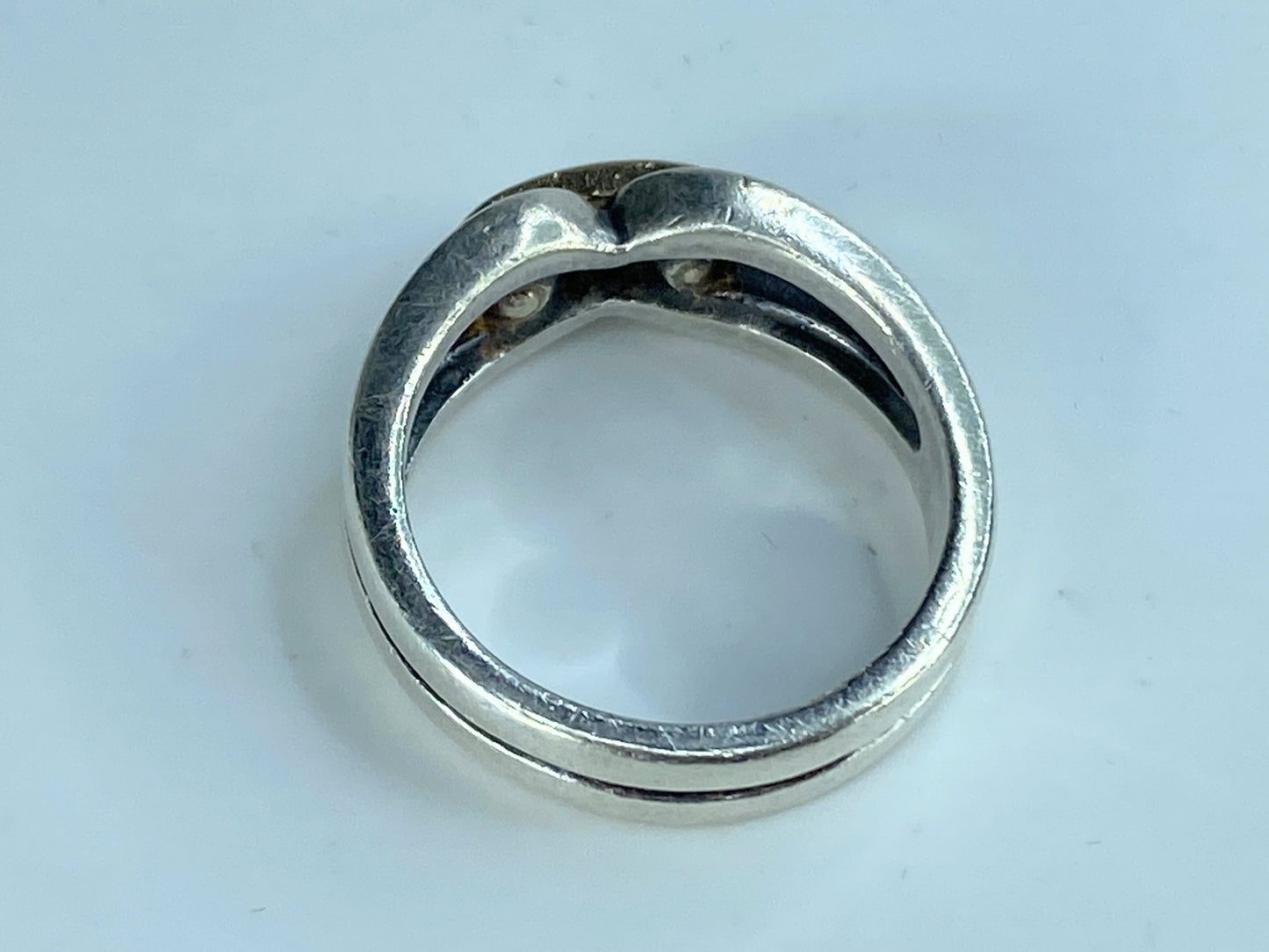 James Avery Sterling Silver & 14k Yellow Gold Ring 8.5g s8.75 with box JR239