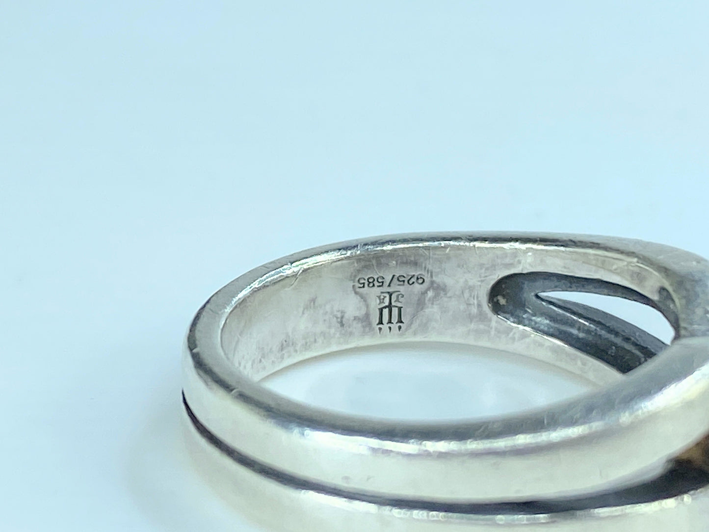 James Avery Sterling Silver & 14k Yellow Gold Ring 8.5g s8.75 with box JR239