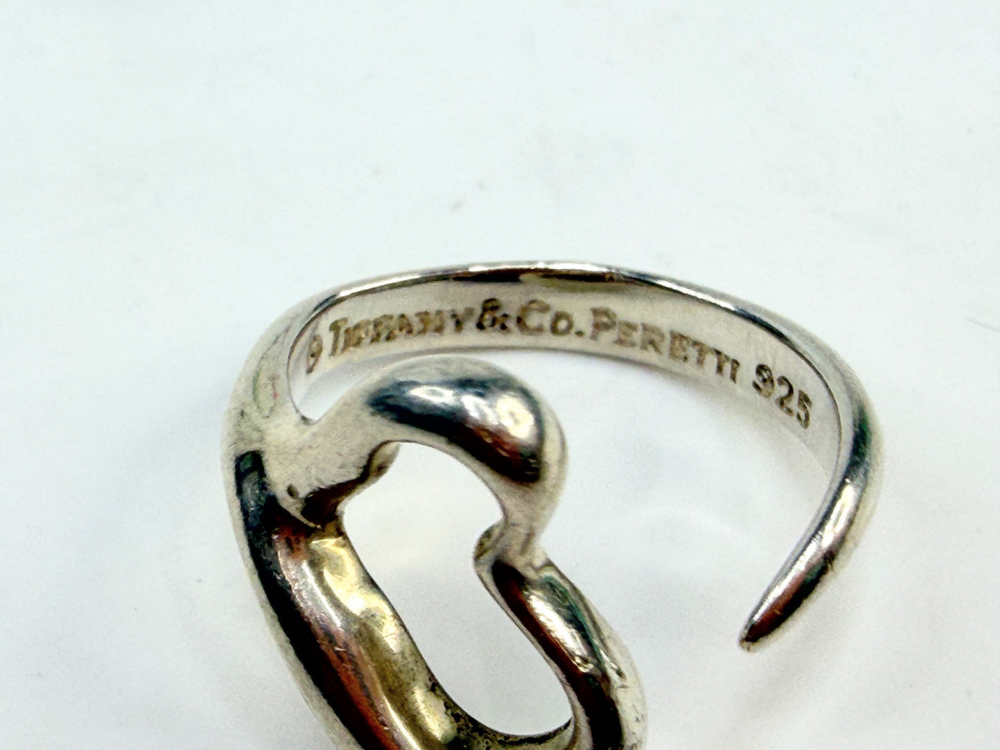 Tiffany Elsa Peretti Open Heart Ring Silver Sz6 JR1411