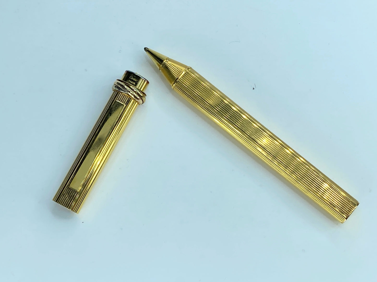 Cartier Vendome Gold-Plated Trinity Ballpoint Pen in Original Box/pamphlet OF01