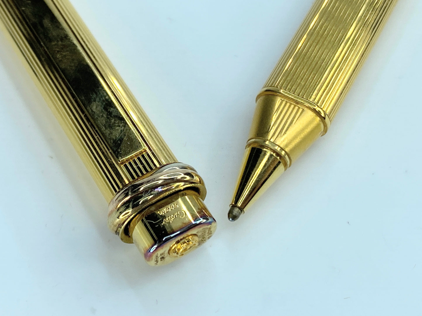 Cartier Vendome Gold-Plated Trinity Ballpoint Pen in Original Box/pamphlet OF01