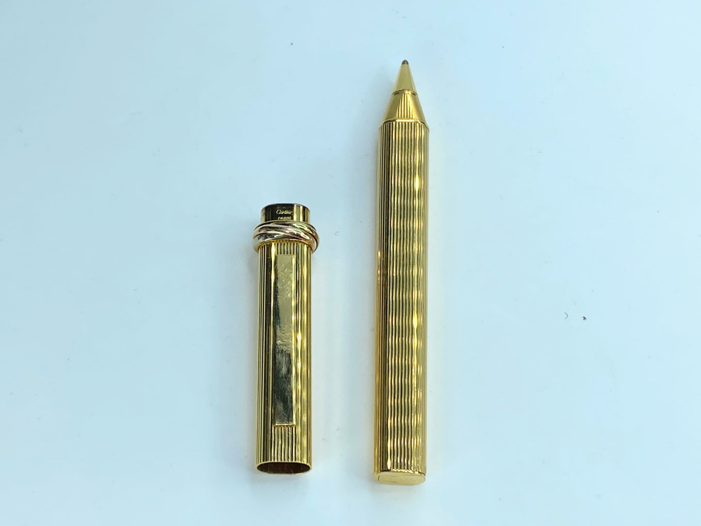 Cartier Vendome Gold-Plated Trinity Ballpoint Pen in Original Box/pamphlet OF01