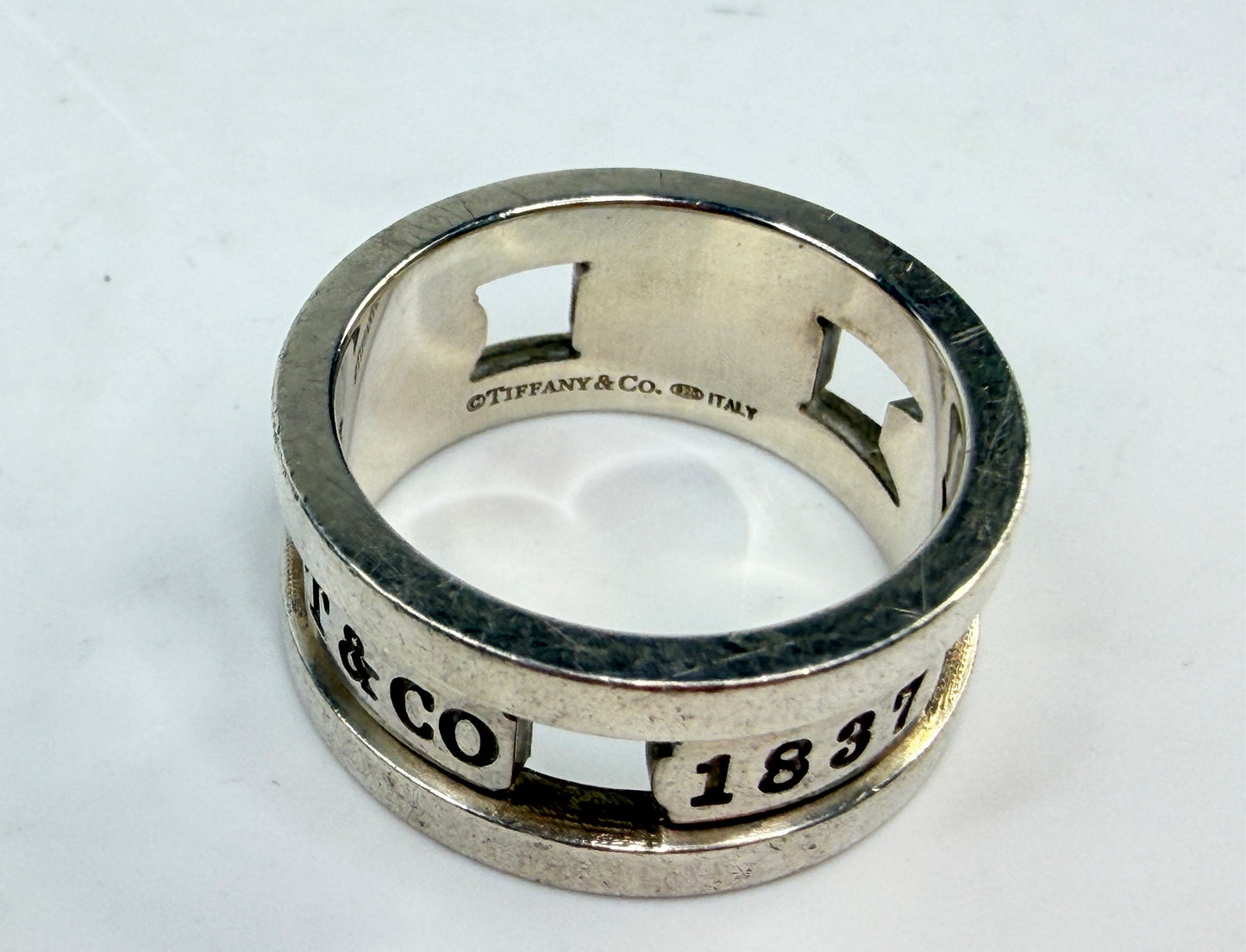 Tiffany & Co 1837 Atlas Cutout Ring Sterling Silver JR1418