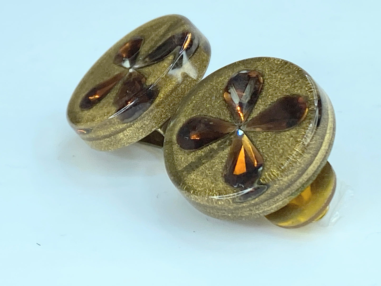 CHANEL Cruise Line Amber Four-leaf Motif Earrings Chanel w/tag GS299
