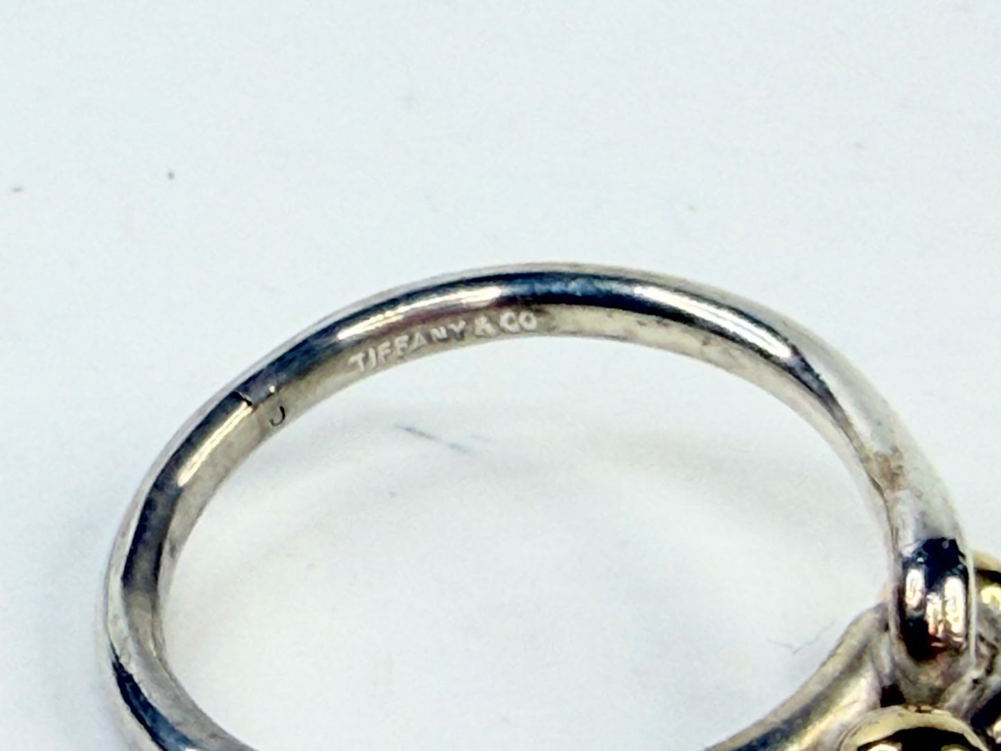 Tiffany & Co Elsa Peretti Hook Eye Ring 925 18K Sz7 JR1421