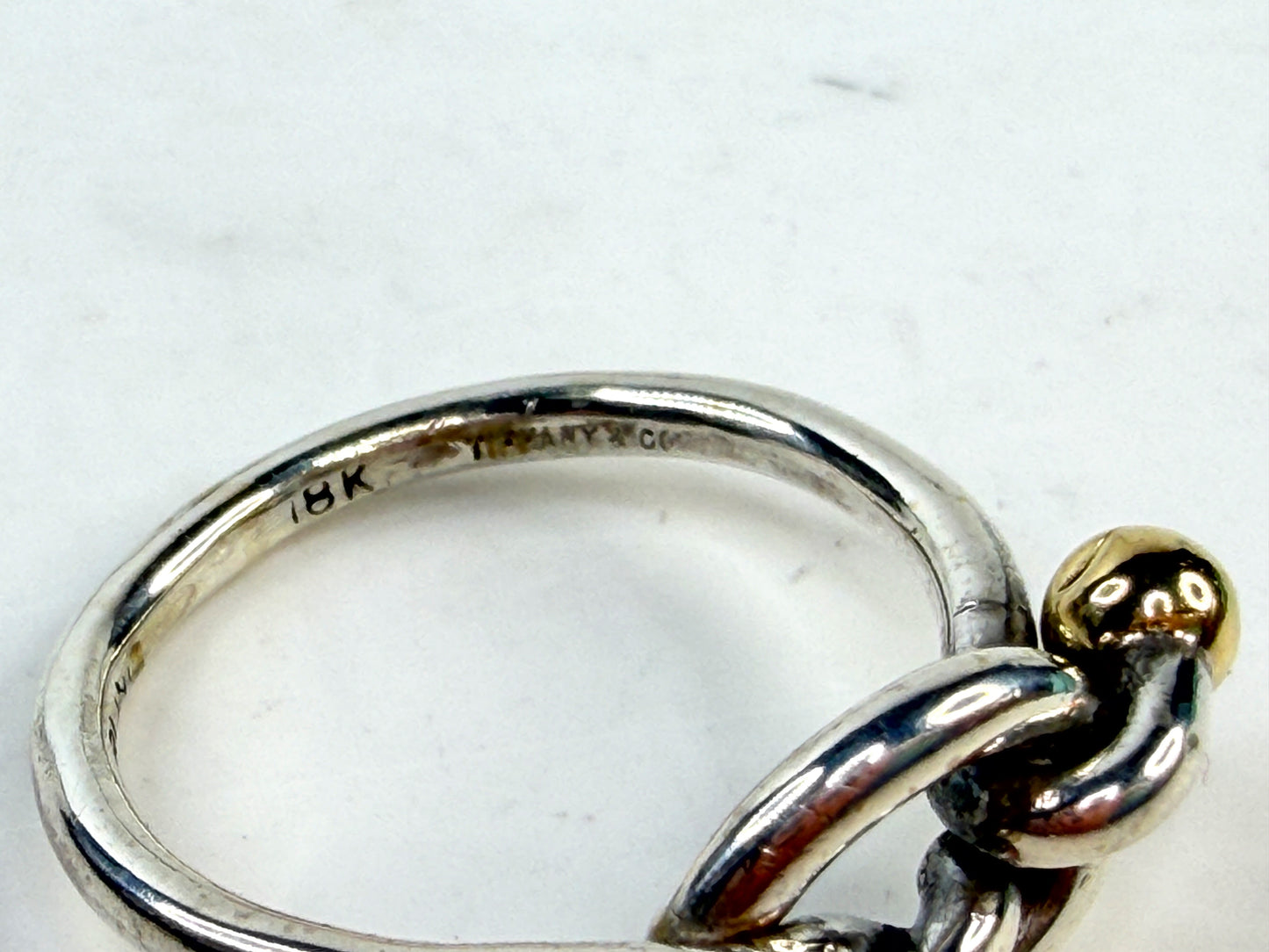 Tiffany & Co Elsa Peretti Love Knot Ring 18K Silver JR14212