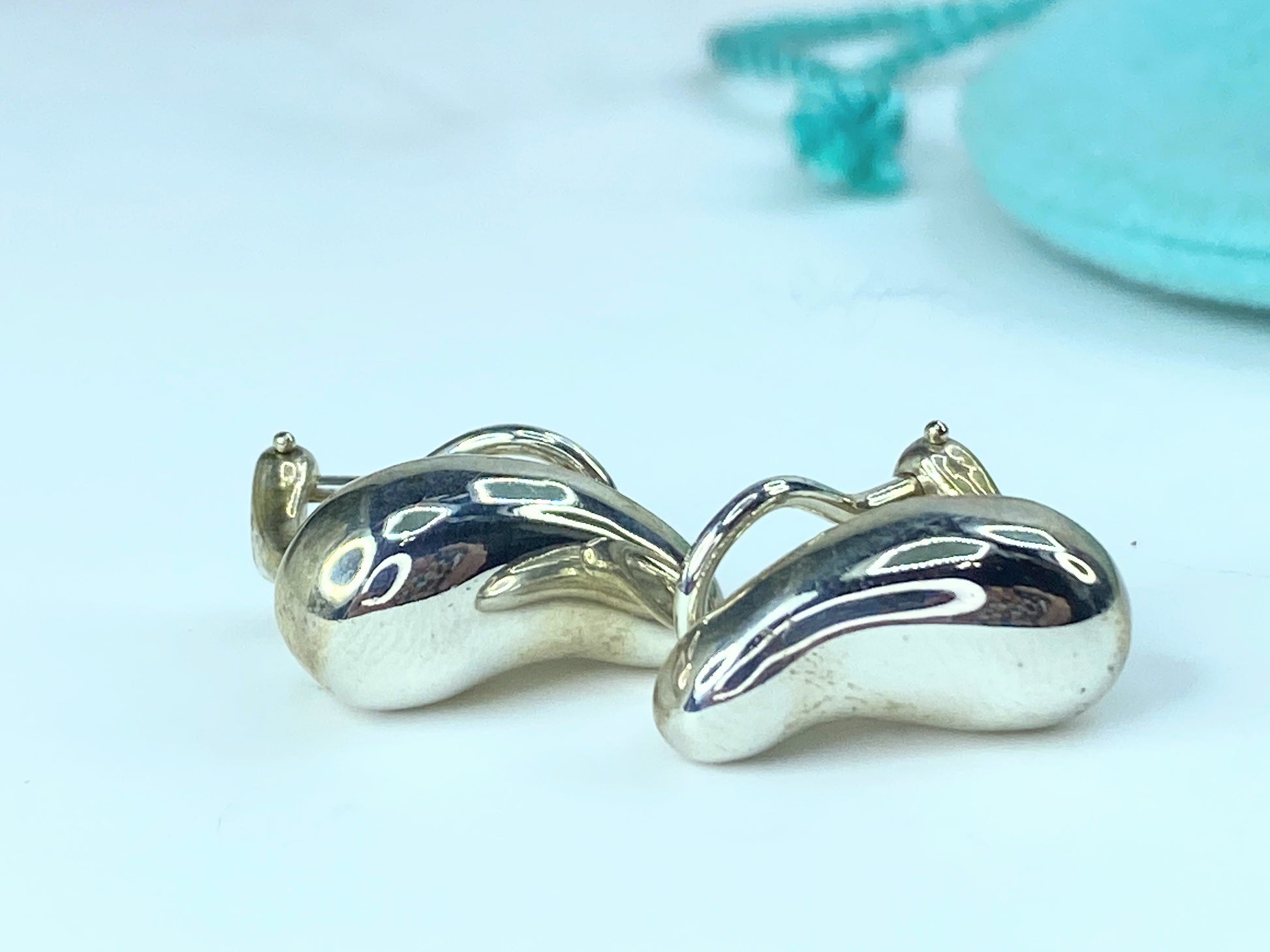 Tiffany & Co. Teardrop Earrings Silver Elsa Peretti Clip on back 8.1g JR9709