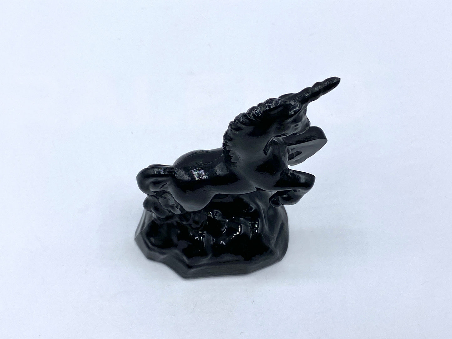 Rare Vintage Fenton Ebony Black UNICORN Milk Glass figurine