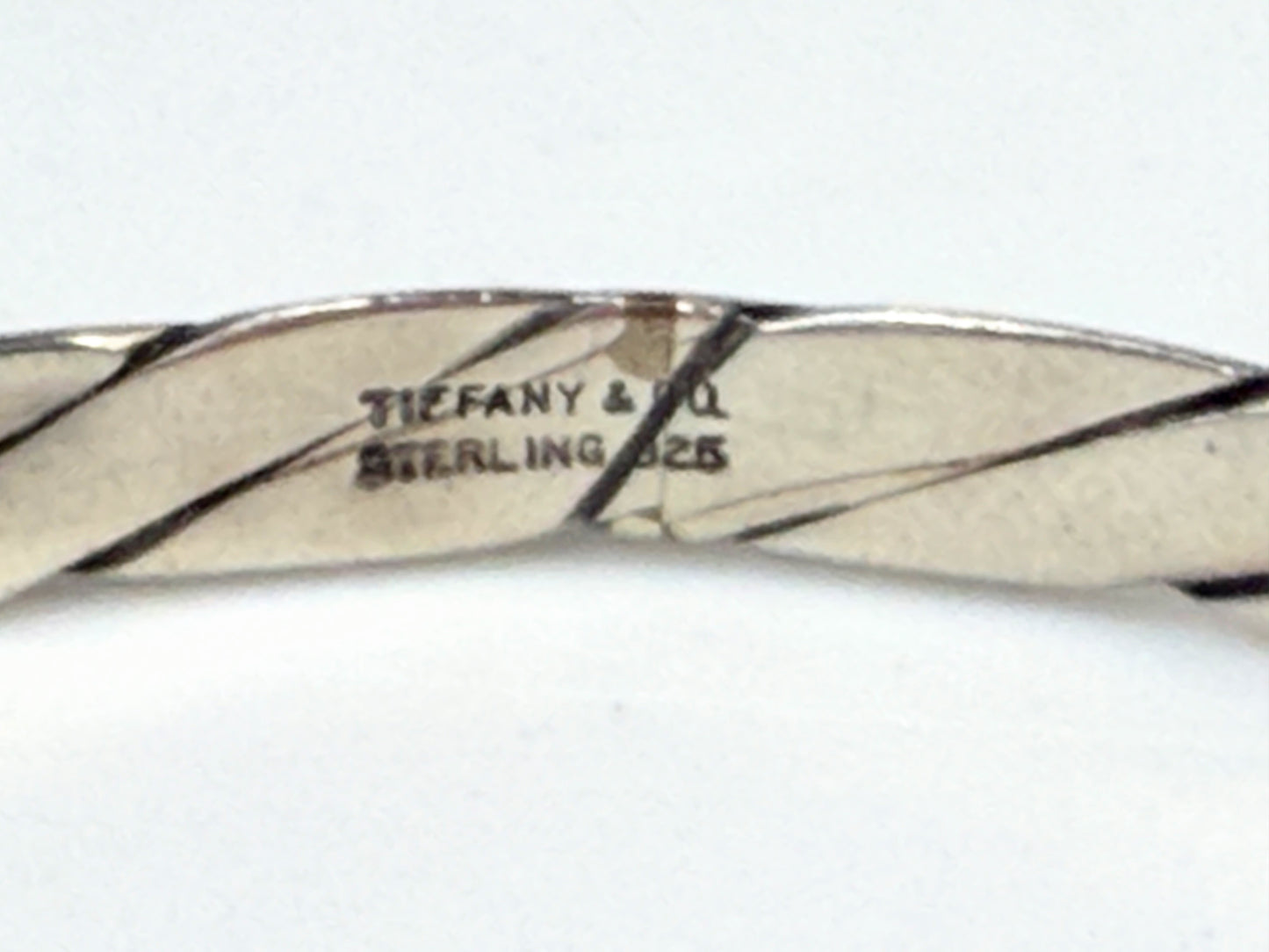 Tiffany & Co. Sterling Silver 5 mm Twisted Rope Bangle Bracelet 8 Inches JR1424