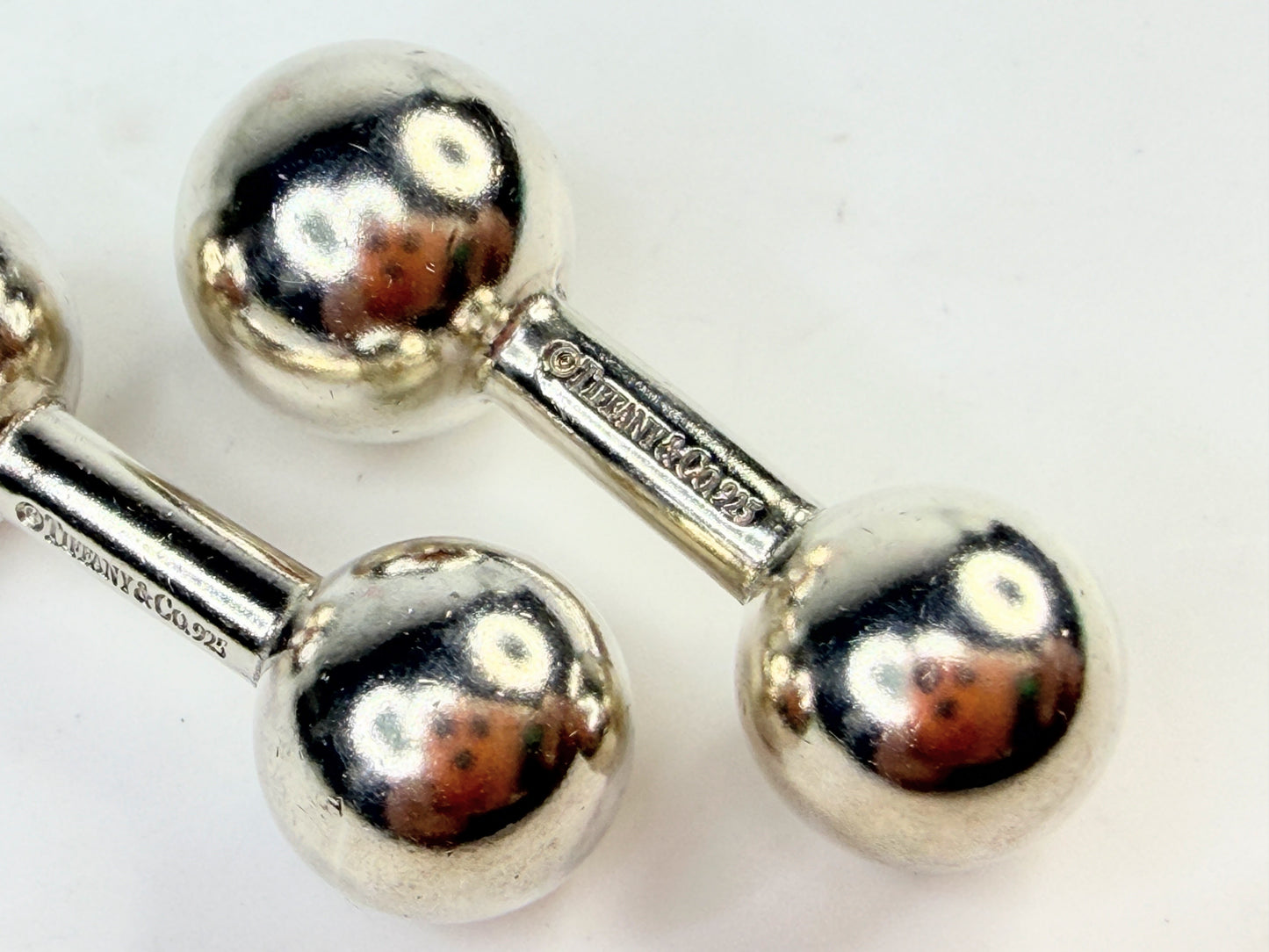 Vintage Tiffany & Co. Sterling Silver 1837 Barbell Cuff Links SS245
