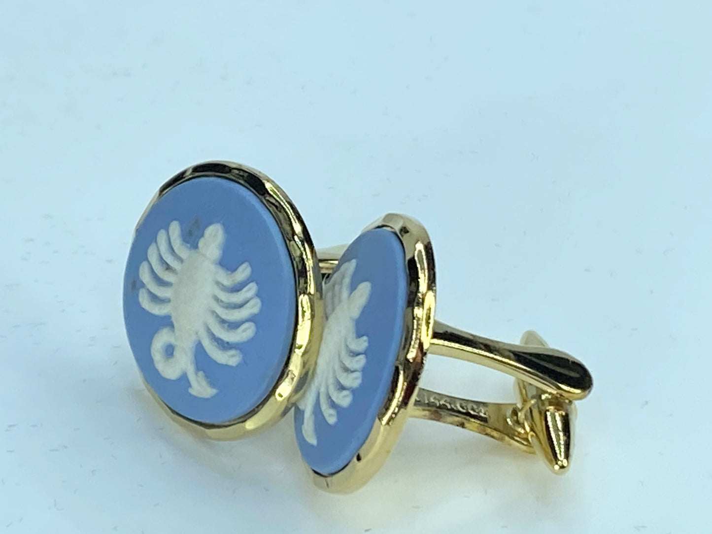 Wedgwood Blue Jasperware Zodiac Scorpio Cufflinks 21.85mm GS307