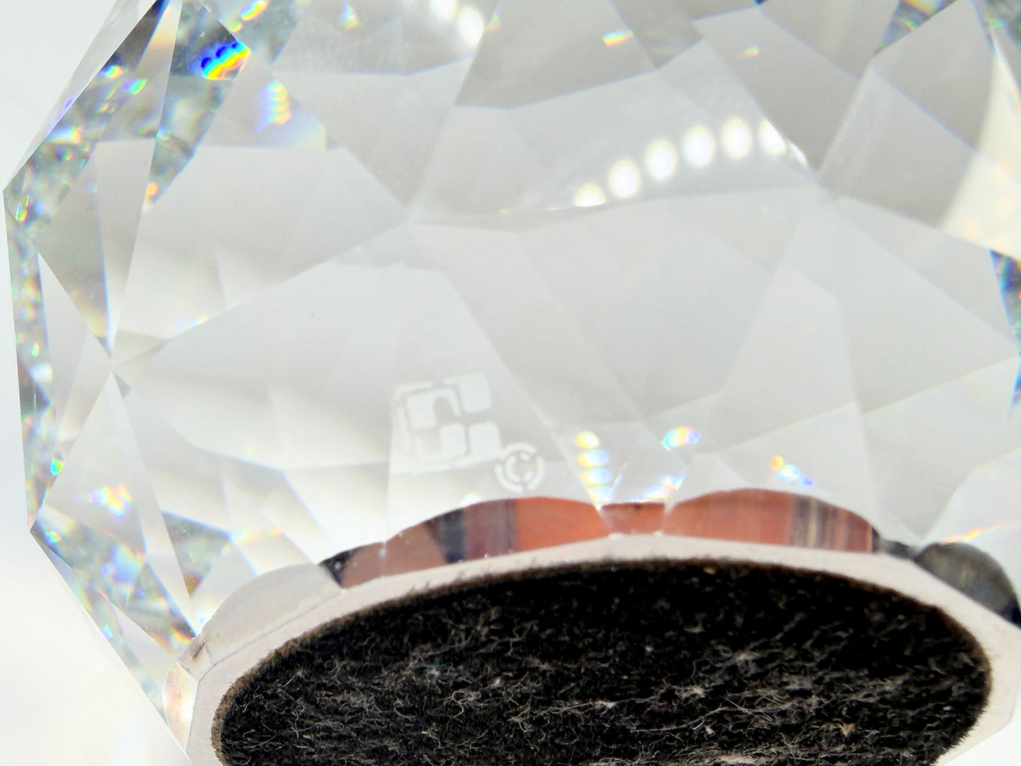 Swarovski Silver Crystal Faceted Dome Paperweight 2.38" S265