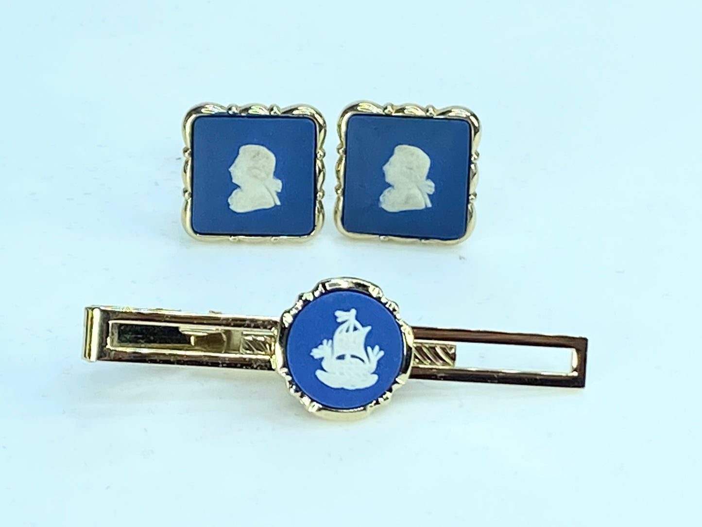 Wedgewood Cufflinks Jasper Stratton Caesar Vespasian Ship Tie pin GS308
