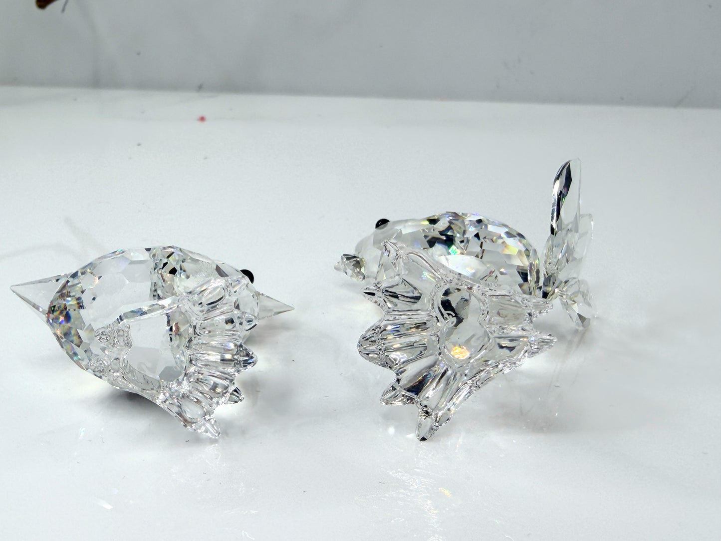 Swarovski Crystal Rooster & Chick Figurine Set w mirror Base COA S266