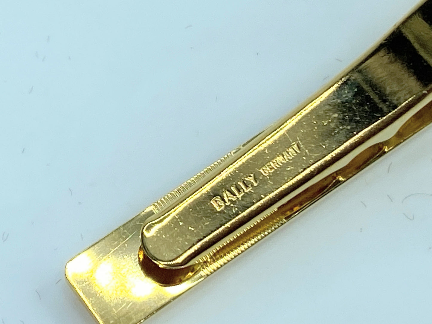 Bally oval "B" Logo Satin Polish Cufflinks Tie clip gold tone 15.8g GS309