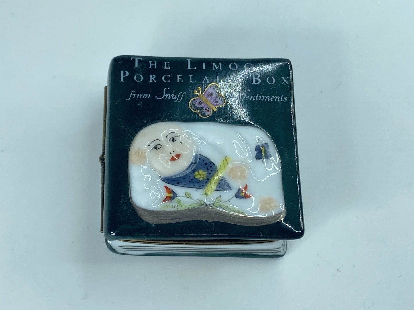 Rochard From Snuff to Sentiments Book Limoges Box 1 3/4" x 1 3/4" x 3/4" A357