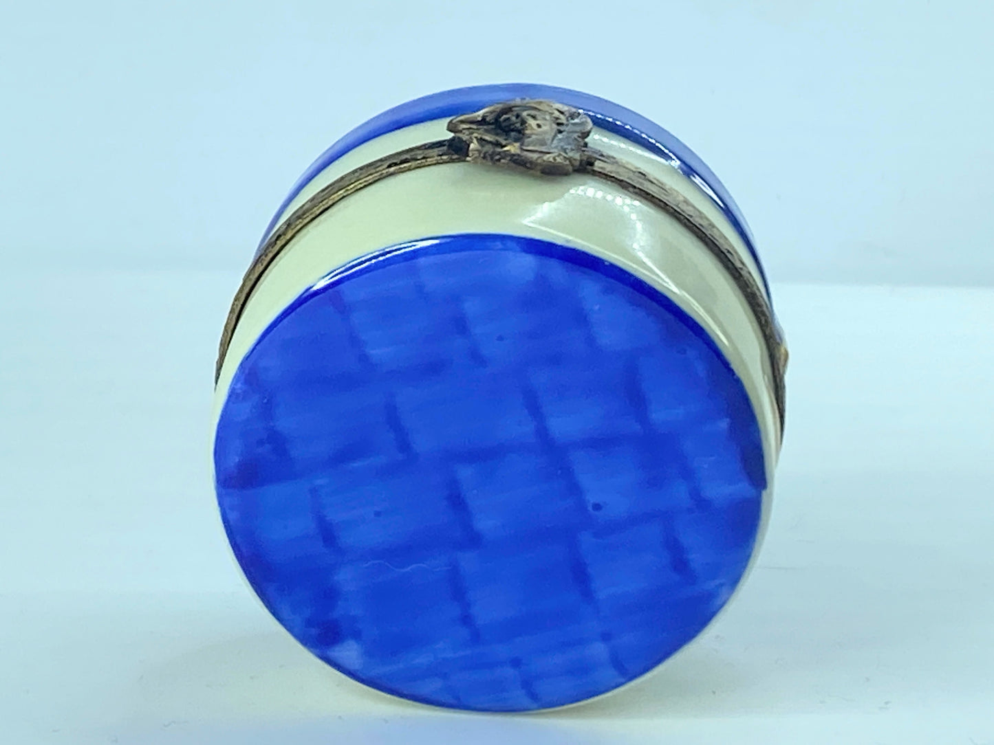 GR Limoges Limited Edition Cobalt blue pink Rose Gold gilt Blue Hat 1 3/8" A360