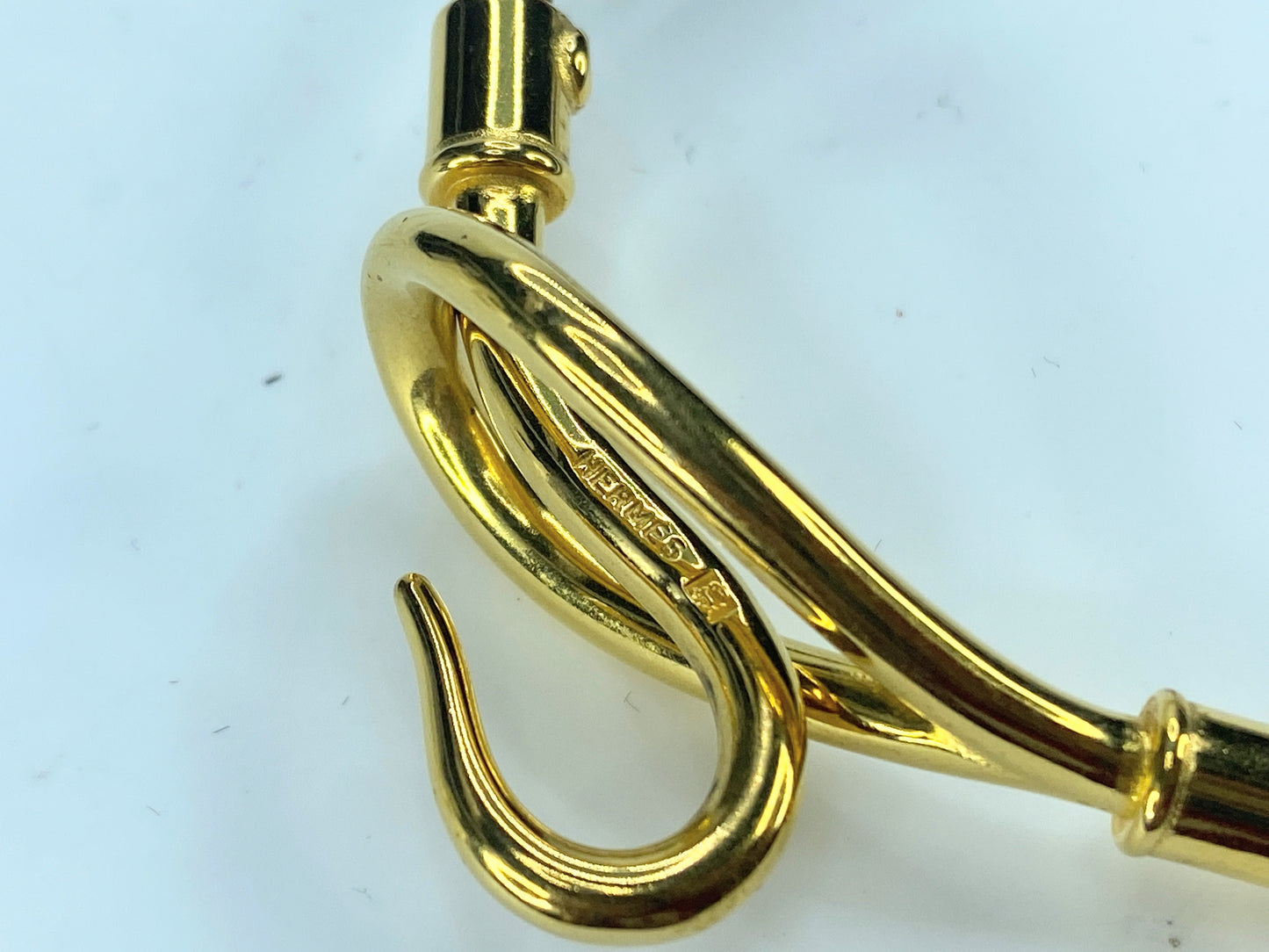 Hermès Leather Jumbo Hook With Bridle Wrap Bracelet gold tone 6 5/8" GS317