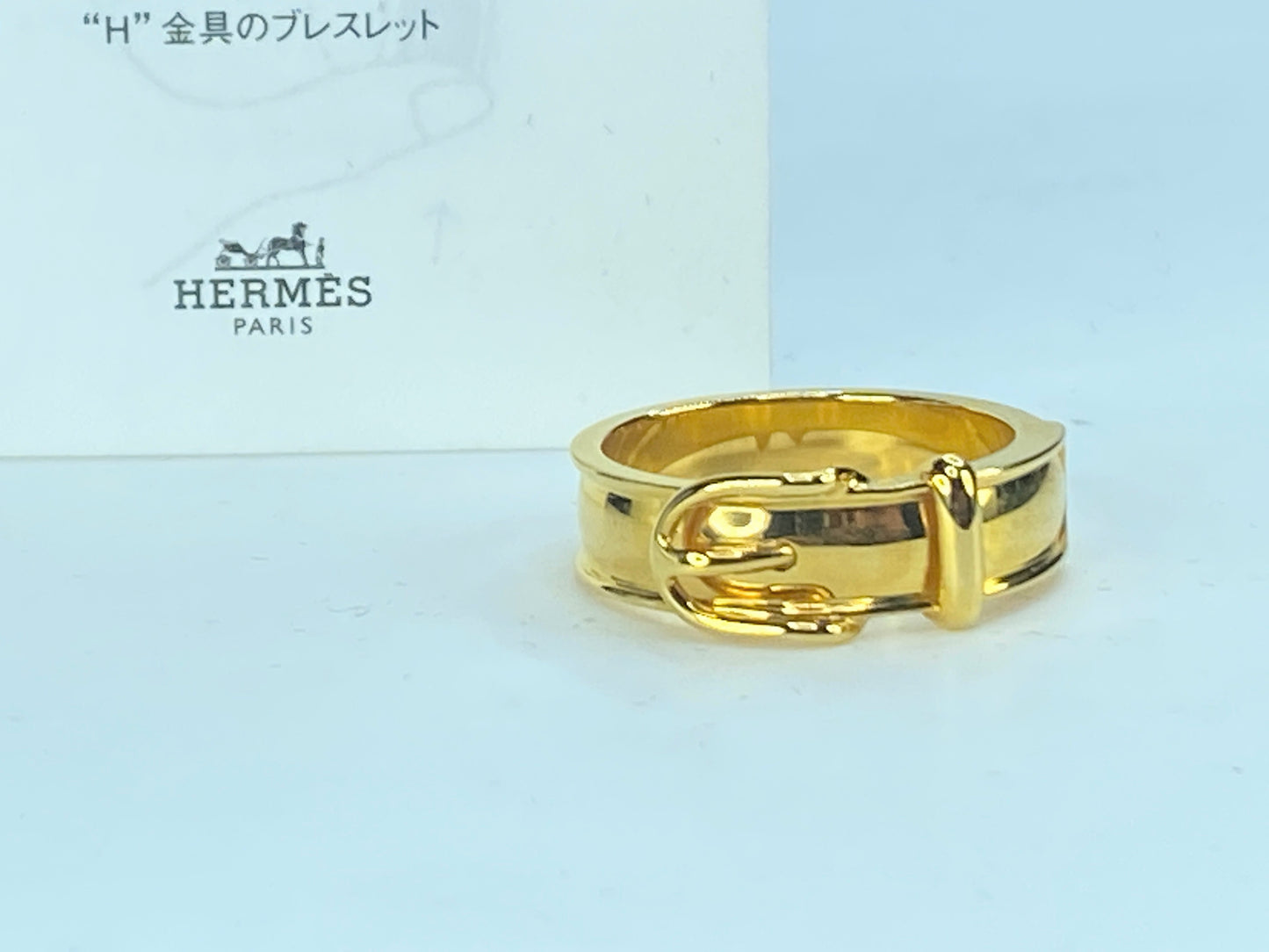 Hermes Hermes Buckle Belt Motif Gold Tone Metal Ring Size 54 GS318