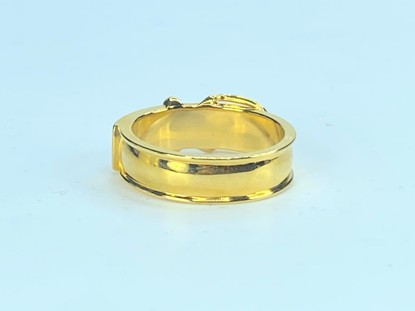 Hermes Hermes Buckle Belt Motif Gold Tone Metal Ring Size 54 GS318