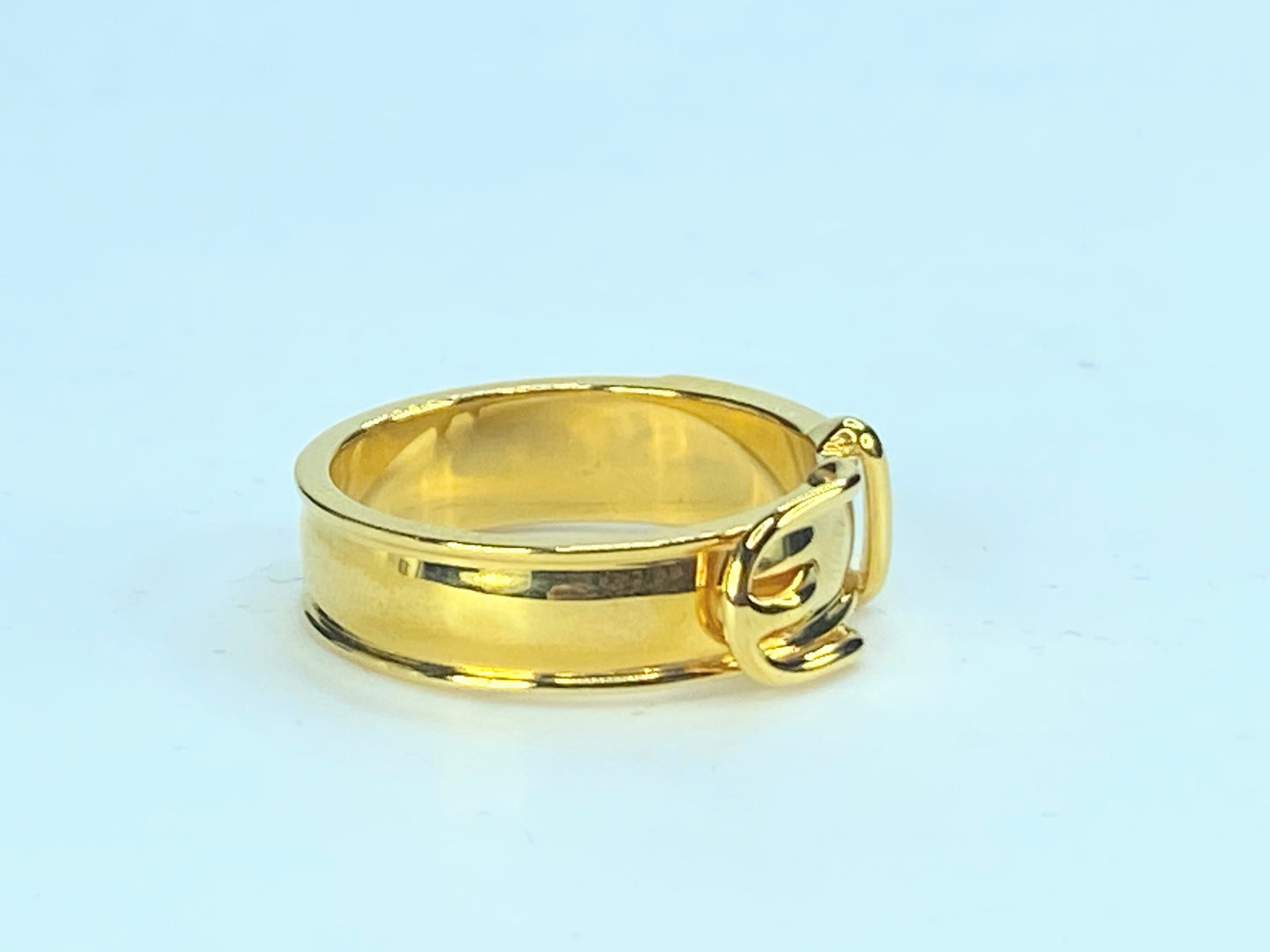 Hermes Hermes Buckle Belt Motif Gold Tone Metal Ring Size 54 GS318