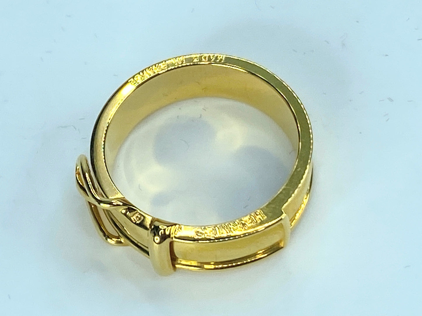 Hermes Hermes Buckle Belt Motif Gold Tone Metal Ring Size 54 GS318