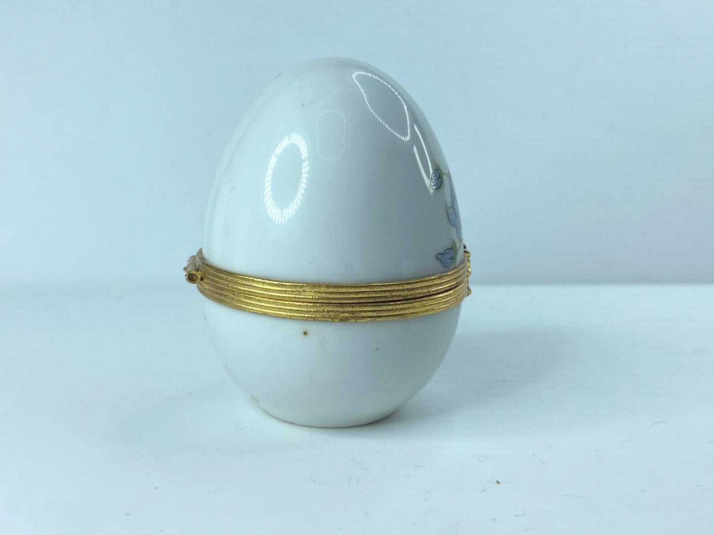 Vintage Rochard Limoges France Egg trinket Box French 2 5/8" x 2" A365