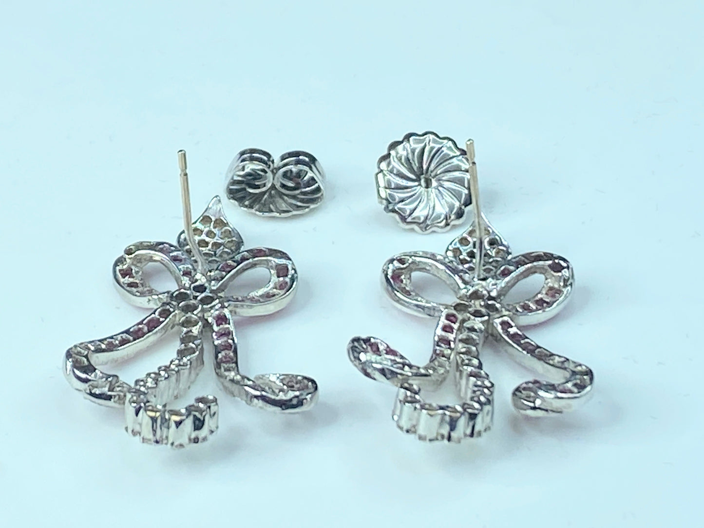 Appraised $4,495 Art Deco 14K 2.5ct Ruby Diamond Flower Spray earrings JR219