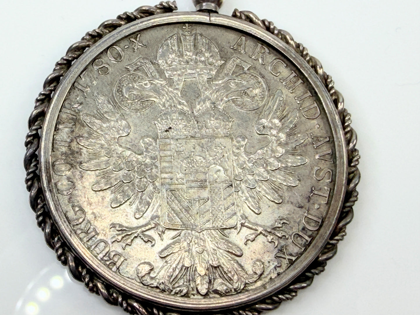Austrian 1780 Maria Theresa Silver Thaler Coin Pendant 35.1g S279
