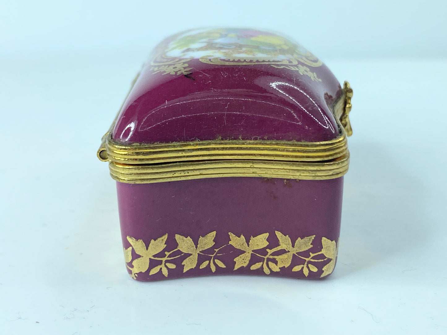 Limoges Castel France Porcelain Flower Trinket Box 2.5" A375