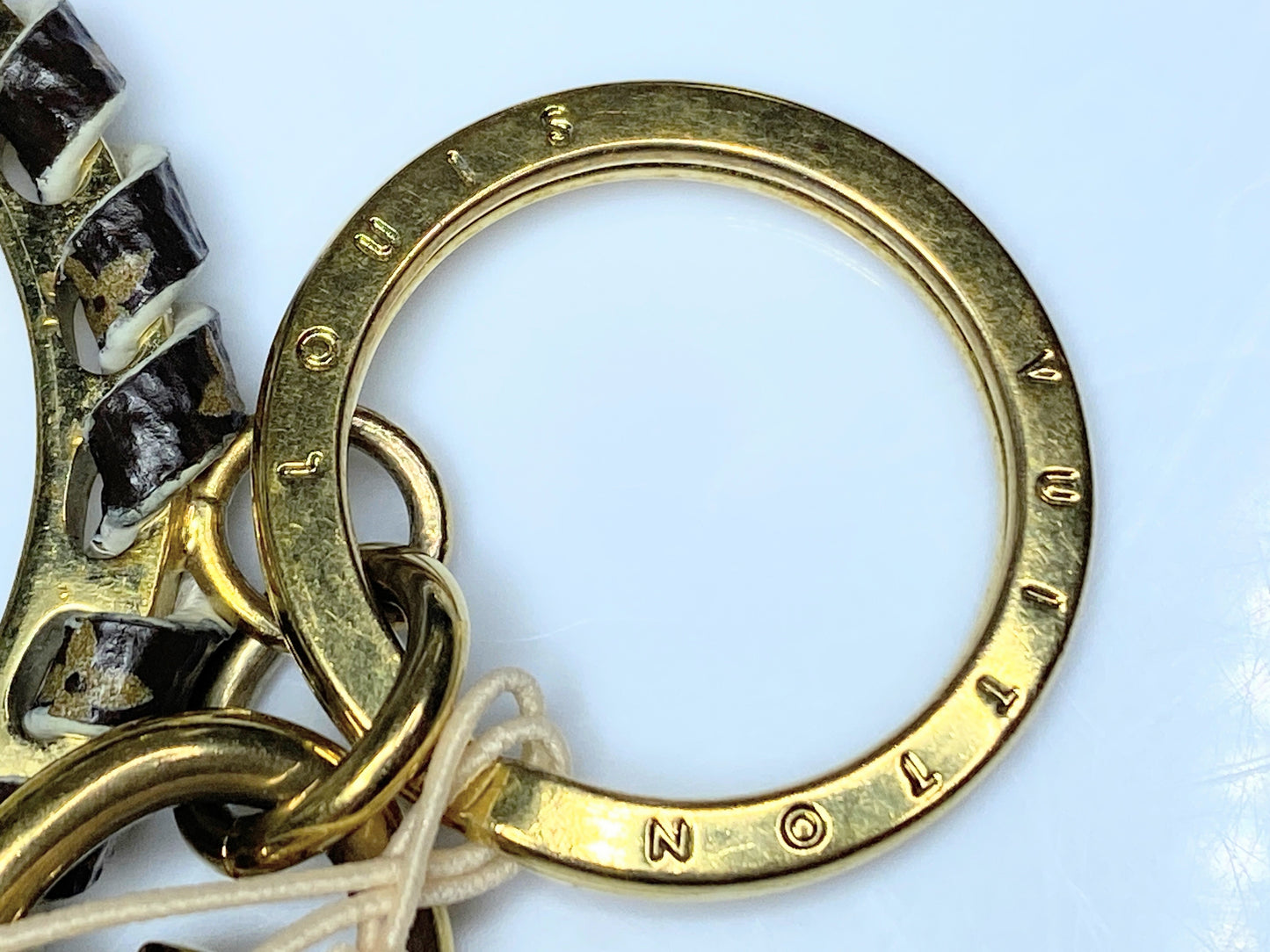 LOUIS VUITTON Key Ring Keychain Bag Charm M68476/D10210 Gold Authentic GS347