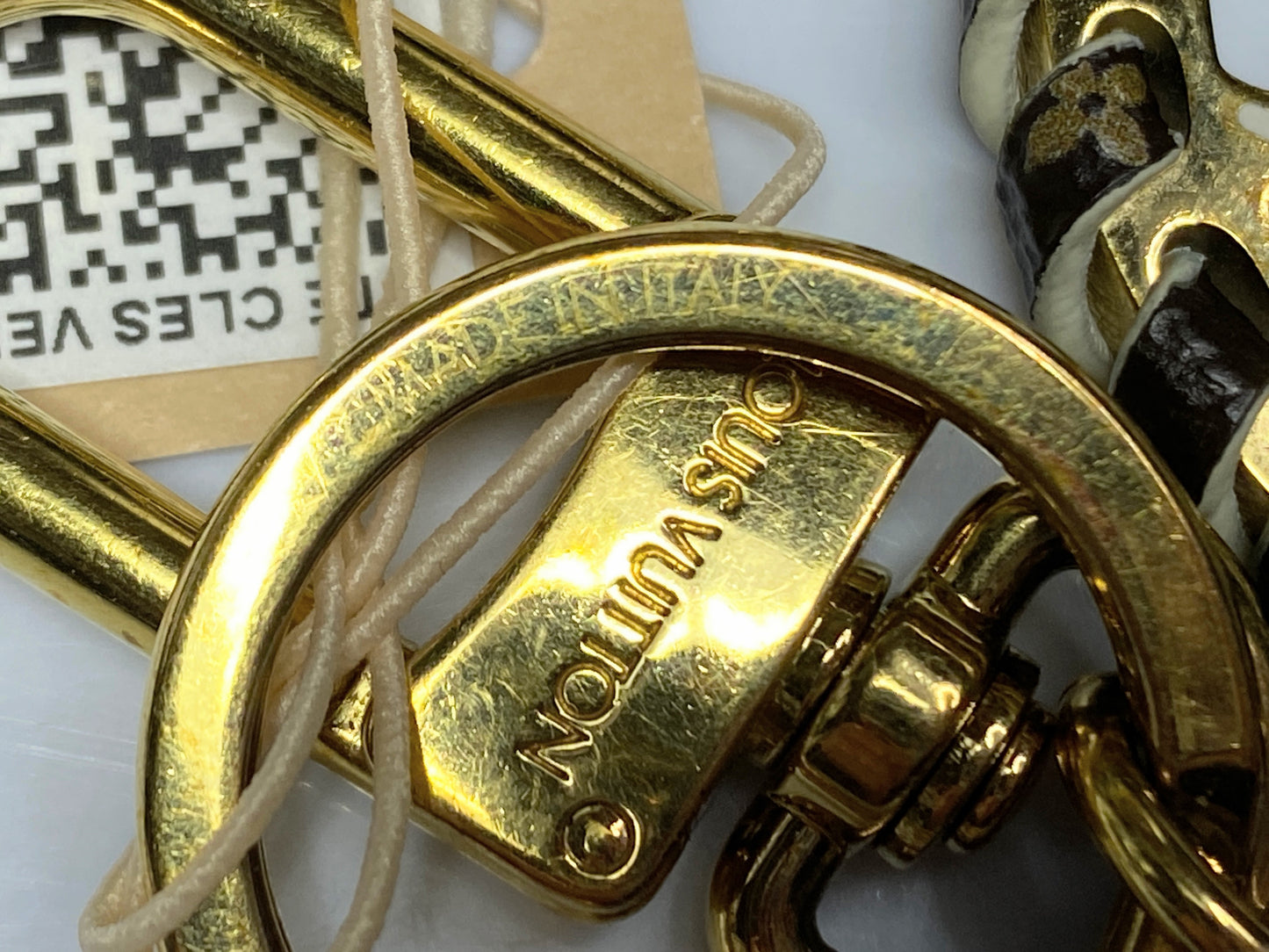 LOUIS VUITTON Key Ring Keychain Bag Charm M68476/D10210 Gold Authentic GS347